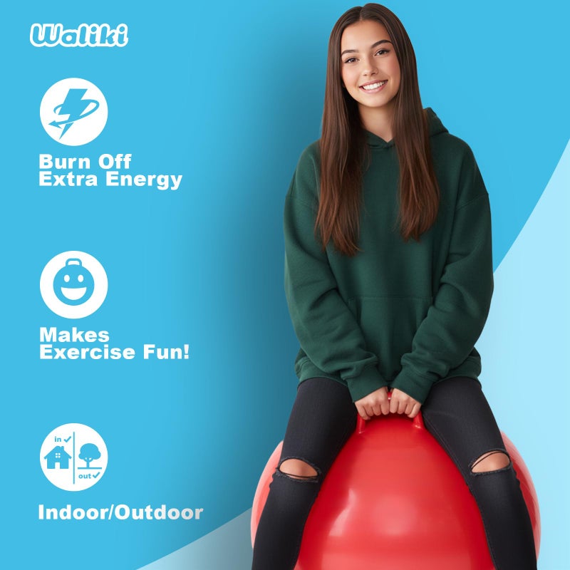 WALIKI Hippity Hop Ball for Teens | 22-Inch Red Hopper Ball | Jumping & Hopping for Active Play & Outdoor Fun - Image 2